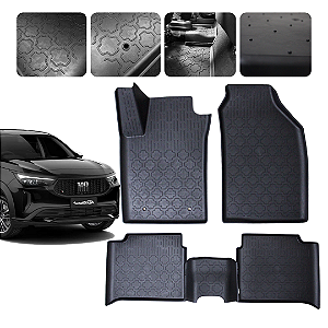 Tapete Automotivo Borda elevada Para Fiat Fastback Híbrido 2024 a 2026 Original Lanzi