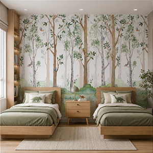 Papel de Parede Personalizado Quarto Infantil Floresta