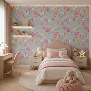 Papel de Parede Personalizado Reino dos Unicórnios