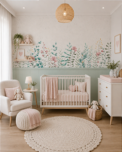 Papel de Parede Personalizado Jardim Aquarela