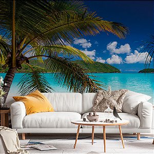 Papel de Parede Personalizado Praia Tropical Verão