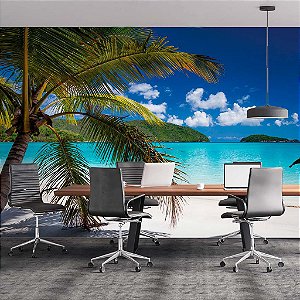 Papel de Parede Personalizado Praia Tropical Verão