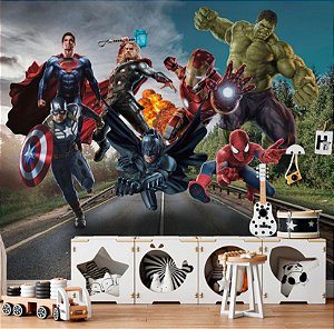 Papel de Parede Personalizado Super Heróis