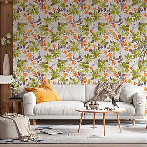 Papel de Parede Personalizado Watercolor Floral Verde