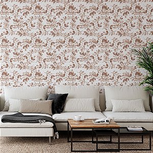 Papel de Parede Personalizado Folhas Marrom