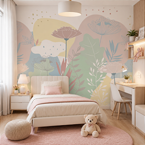 Papel de Parede Personalizado Folhagem e Colors