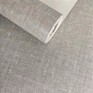 Papel de Parede Vinílico Importado Linho Cinza Grafite Importado  VT54 - Rolo de 10 metros