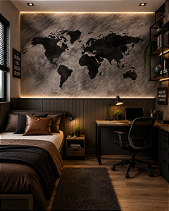 Papel de Parede Personalizado Mapa Estonado Marrom