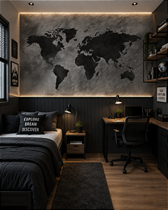 Papel de Parede Personalizado Mapa Estonado Cinza