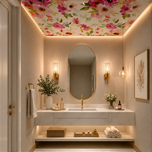 Papel de Parede Personalizado Floral Rosa