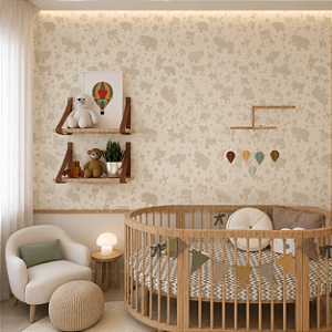Papel de Parede Infantil Personalizado Non Woven Bichinhos Areia