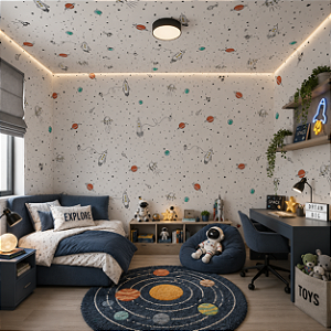Papel de Parede Infantil Personalizado Non Woven Espaço Infantil