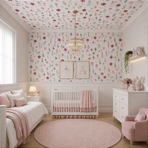 Papel de Parede Infantil Personalizado Non Woven Cute Garden