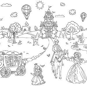 Papel de Parede Infantil Personalizado Non Woven Colorir Mundo Encantado