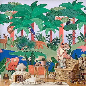 Papel de Parede Infantil Personalizado Pantanal Colors