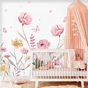 Papel de Parede Personalizado Flower Sob Medida Flor Quarto - Sala