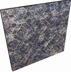 Papel de Parede Vinílico Arabesco Importado Azul com Dourado - Rolo de 10 metros FN05