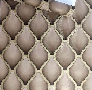 Papel de Parede Vinílico Importado Geométrico - Marrom com dourado Rolo de 10 metros ATI103