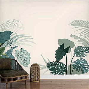 Papel de Parede Personalizado - Folhagens Verdes