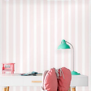 Papel de Parede Personalizado Quarto Infantil - Listras Rosa