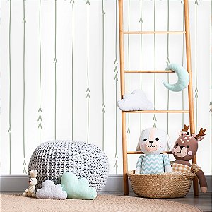 Papel de Parede Personalizado Infantil Setas em Verde