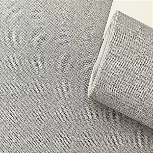 Papel de Parede  Importado Linho Textura Vinílico  - Gianduia - Cinza com Marrom  - Rolo de 10 metros  FN47