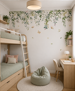 Papel de Parede Personalizado Quarto - Sala Jardim Aquarela Borboletas