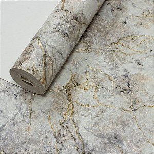 Papel De Parede Mármore Relevo Vinílico Importado Lavável Luxo com Brilho - PDL4662 Rolo 9,5MT