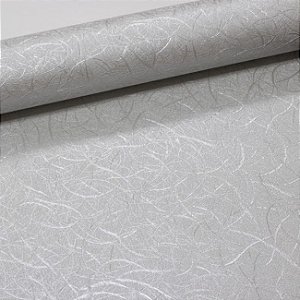 Papel De Parede Relevo Vinílico Importado Lavável Abstrato Cinza - PDL0207 Rolo 9,5MT