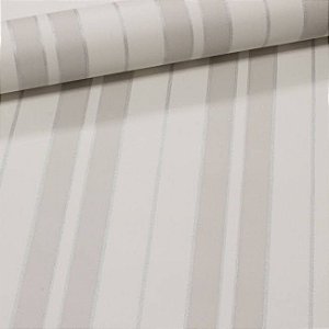 Papel De Parede  Relevo Vinílico Importado Lavável Listrado Cinza com Prata - PDS3702 Rolo 9,5MT
