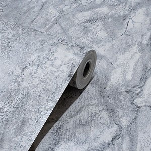 Papel De Parede  Relevo Vinílico Importado Lavável Texturizado Mármore Cinza - PDL8101 Rolo 9,5MT