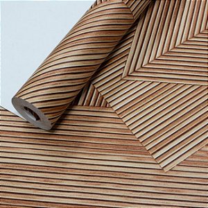 Papel De Parede Relevo Vinílico Importado Lavável Texturizado Madeira Filetada PDT1305 Rolo 9,5MT