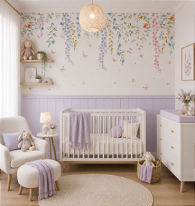 Papel de Parede Infantil Personalizado Pendente Delicado