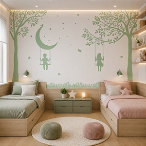Papel de Parede Quarto Infantil Personalizado Irmãos