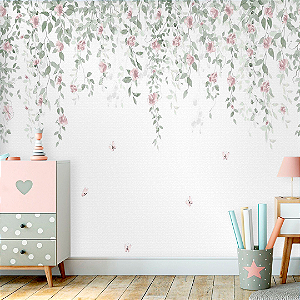 Papel de Parede Personalizado Quarto Infantil Jardim Suspenso Sweet