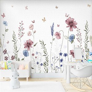 Papel de Parede Personalizado Quarto Infantil Jardim Mágico