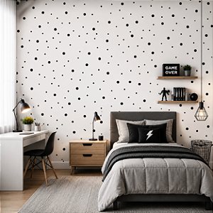 Papel de Parede Personalizado Infantil Bolinhas Assimétricas