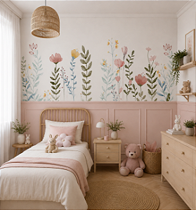 Papel de Parede Personalizado Quarto Infantil Jardim da Alegria