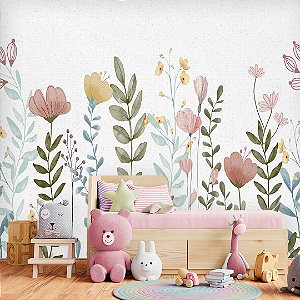 Papel de Parede Personalizado Quarto Infantil Jardim da Alegria