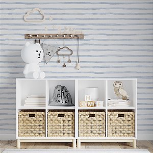 Papel de Parede Quarto Personalizado em Aquarela Assimétrico Azul