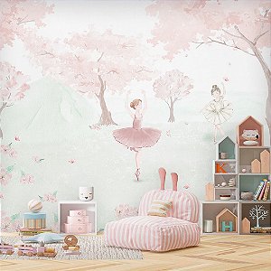 Papel de Parede Personalizado Quarto Infantil - Balé Aquarela