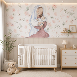 Papel de Parede Personalizado Quarto Infantil - Menino Jesus