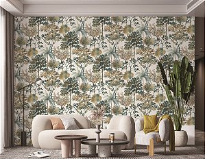 Papel de Parede Vinílico Importado Árvores - Lavável - Rolo de 10 metros VT61