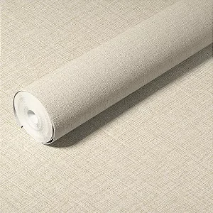 Papel de Parede Importado Linho Bege com Leve Dourado Vínilico e Lavável  VT10