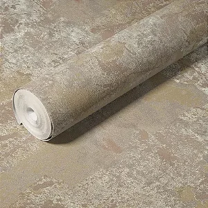 Papel de Parede Importado Paris Texturizado com leve brilho Dourado Envelhecido Vinílico VT31 - Rolo de 10 metros