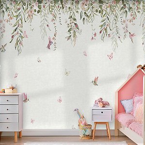 Papel de Parede Quarto Infantil Personalizado Jardim Suspenso Fancy 2