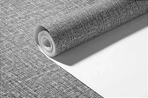 Papel de Parede Importado Texturizado Linho Cinza  Vínilico e Lavável  VT53