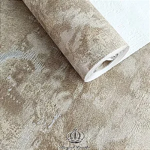 Papel de Parede Vinílico Texturizado Importado Arabesco Bronze- Rolo de 10 metros MV17