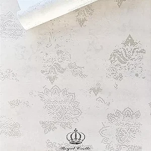 Papel De Parede Arabesco Mandala Importado Vinílico Lavável Luxo Nude MV36 Rolo 10 MT