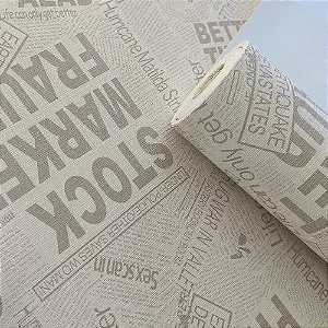 Papel de Parede Vinílico Jornal Marrom Rolo de 10MT VP301